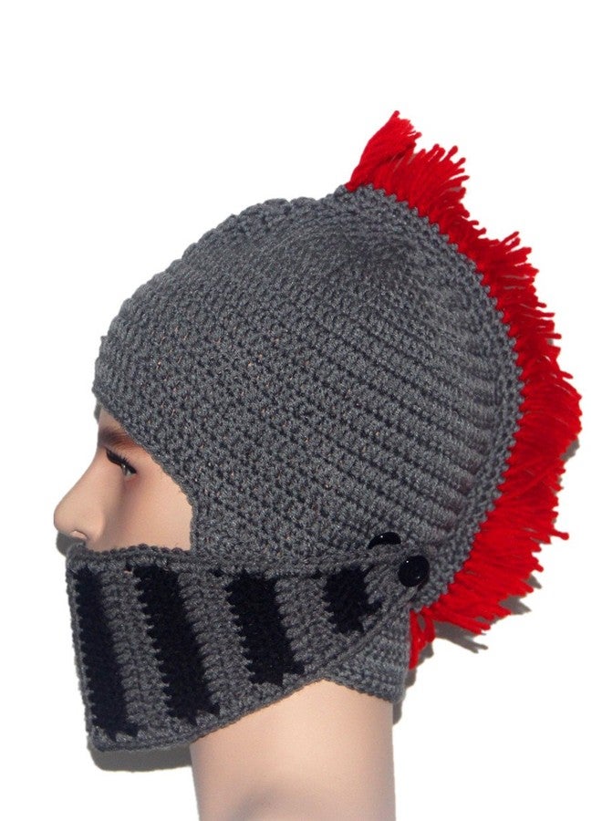 Kafeimali Original Barbarian Knight Knit Beard Hat Beanie Halloween Knit Caps (Gray-3) - Image 4